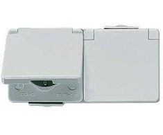 Jung 622 WW AP/WD-Doppel-Steckdose waagrecht
