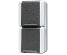 Jung 822 W AP/WD-Doppel-Steckdose senkrecht