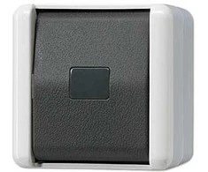 JUNG 831 W - Pushbutton switch - 1P - Juodas,Baltas - 250 V - 10 A