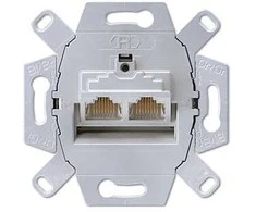 JUNG MECHANISM COMPUTER SOCKET 2X UAE 8 CAT.6 FTP Oblique