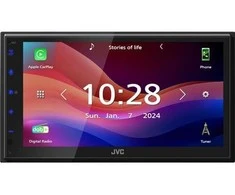Automagnetola Automobilinis monitorius JVC KW-M595DBT automobilinis medijos imtuvas - Juodas, su Wi-Fi ir Bluetooth
