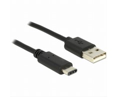 DELOCK Cable USB Type-C 2.0 vyriškas > USB 2.0 tipo A kištukas 1 m juodas