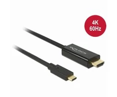 DELOCK Cable USB Type-C male more HDMI male (DP Alt Mode) 4K 60 Hz 2 m juodas
