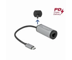 Adapteris USB Delock 64116 USB-C - RJ45 Pilka (64116)