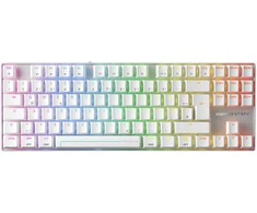 CHERRY MX 8.2 Pro TMR Belaidė klaviatūra Gaming USB + RF belaidė + Bluetooth QWERTZ Niemiecki Sidabrinė, Baltas