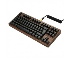 Klaviatūra Sharkoon SKILLER SGK50 S3 Wood PBT(holz/juodas, ES-išdėstymas, Gateron G Pro 3.0 Geltona)