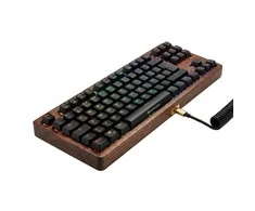 Klaviatūra Sharkoon SKILLER SGK50 S4 Gen2 Wood PBT(holz/juodas, ES-išdėstymas, Gateron G Pro 3.0 Geltona)