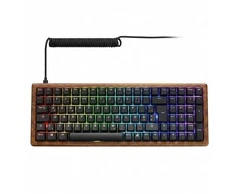 Klaviatūra Sharkoon SKILLER SGK50 S4 Gen2 Wood PBT (holz/juodas, FR-išdėstymas, Gateron G Pro 3.0 Geltona)