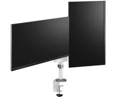 Laikiklis NEOMOUNTS SCREEN STALO MONTAVIMAS DVIEJIEMS MONITORIAMS, Baltas (CLAMP+GROMMET)