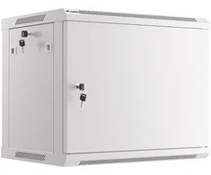 Lanberg 19" 9U 600x450 Wandgehäuse Metalltür (FlatPack) grau