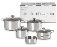 „Le Creuset“ 3 sluoksnių puodų rinkinys, 5 dalių, 5 dalių, iš nerūdijančio plieno