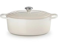 Virtuvės Indai - Le Creuset Signature Keptuvė 6.3L Ketaus Emaliuota Ovali 31cm Meringue