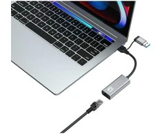 Level One Adapteris USB LevelOne RJ-45 - USB-C + USB-A Sidabrinė (USB-0423)