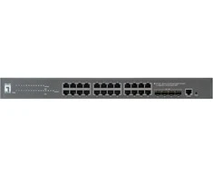 Šakotuvas Carruzzo LevelOne GTP-2871 tinklo komutatorius Valdomas L3 Gigabit Ethernet (10/100/1000) Maitinimas per Eternetą (PoE) Pilka