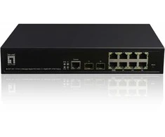 Šakotuvas Level One Zarządzalny przełącznik PoE+ LevelOne GB/L2 10-portowy 19" 180 W 1 Gb/s