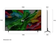 86 colių LG 86QNED85A6C MiniLED 4K išmanusis TV 2025