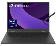 Nešiojamas kompiuteris LG gram 16 Pro 2-in-1 16 colių lietimui jautrus ekranas su Core U7 255Hz 16GB/1TB SSD Win11 Pro 16TB90TP-K.AP78G