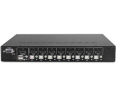 KVM jungiklis - LINDY 8 prievadų HDMI 4K60 USB 2.0 garso jungiklis juodas