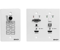 Šakotuvas AV Prezentacijos Sistema - LINDY HDBaseT Prezentacijos Sistema su Valdymo Klaviatūra, 4K@30Hz, HDMI, USB, Juoda