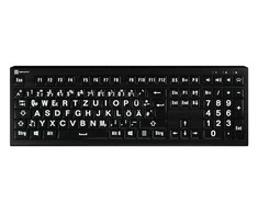 Klaviatūra LogicKeyboard XL-Print Astra 2 Baltas on Juodas DE (PC)