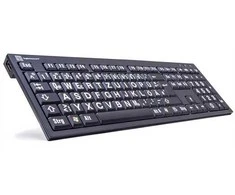Klaviatūra LogicKeyboard XL-Print Baltas on Juodas DE (PC/Nero)