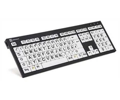 Klaviatūra LogicKeyboard XL-Print Juodas on Baltas DE (PC/Nero)