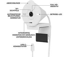 Internetinė kamera Logitech Brio 300, balta