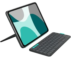 Logitech Flip Folio - Klaviatūra und Foliohülle - full size -AZERTY - Französisch - Graphite - für Apple 10.9-inch iPad Air (5th generation)