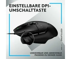 Žaidimų pelė su laidu Logitech G502 X, Juodos spalvos