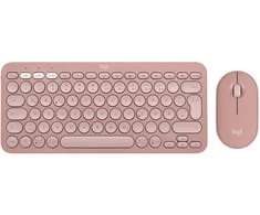 „Logitech Pebble 2 Combo Rožinė“ – plona kelių įrenginių „Bluetooth®“ klaviatūra ir pelė su pritaikomais klavišais