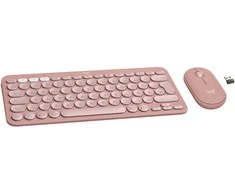 „Logitech Pebble 2 Combo Rožinė“ – plona kelių įrenginių „Bluetooth®“ klaviatūra ir pelė su pritaikomais klavišais