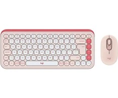 Rinkinys Klaviatūra su pele Logitech POP ICON Combo belaidė rožinė