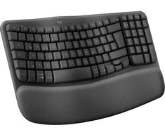 Logitech Wave Keys, juodas - belaidė ergonomiška klaviatūra su paminkštintu delno apdangalu