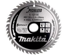 Makita T.C.T. pjūklas 136X1.4X20mm 23° T45 EFFICUT E-12114