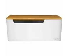LOGILINK KAB0075 Kabelių dėžutė 320x140x130 mm baltas su bambukiniu dangteliu