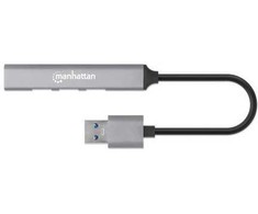 Manhattan Manhattan 168427 šakotuvai ir koncentratoriai USB 3.2 Gen 1 (3.1 Gen 1) Type-A 5000 Mbit/s pilka