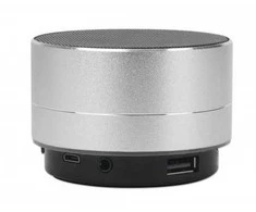 MANHATTAN Metallic LED-Bluetooth-kolonėlė buntes Licht Bedienelemente USB-A-Port MicroSD-Kartenslot 3.5mm-Klinkenbuchse sidabrinis