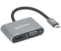 Adapteris AV Manhattan Manhattan Hub Adapteris USB-C 3.2 na 4K HDMI VGA USB-A USB-C PD 87W