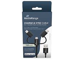 MediaRange 3-in-1 kabelis micro USB, USB-C ir Lightning