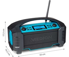 Medion MD 43320 DAB+ Baustellen-Radio blau / juodas