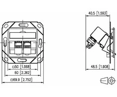 Metz Connect Anschlussdose C6Amodul 2 Port 270 UPk reinweiss