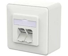 METZ CONNECT Anschlussdose E-DAT C6A LSA++ 2 Port AP verkehrswei