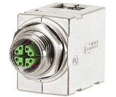 MetzConnect BTR METZ CONNECT Plokštės adapteriai M12, kodavimas X, į RJ45 – kampiniai