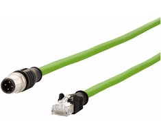 Metz CONNECT Kabelis połączeniowy M12 męski-RJ45 męski, 4-biegunowy su kodem D, prosty, łańcuch nadążny, moment sukamasis, 5 m (142M4D15050)