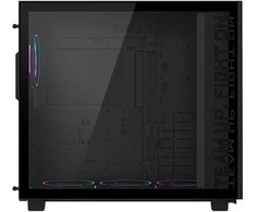 „GIGABYTE AC400G“ kompiuterio korpusas, pilno dydžio grūdinto stiklo šoninis skydelis su 2xUSB 3.0 iš anksto įdiegtais, 4 ARGB ir PWM ventiliatoriais, ATX/M-ATX/Mini-ITX