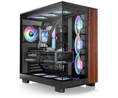 Thermaltake View 380 XL WS ARGB , Tower-case - juodas/holz, Tempered Glass x 2, Holz-Struktur