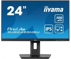 Monitorius IIYAMA XUB2493HSU-B7 24 colių IPS FHD 100Hz 300cd/m2 1ms Garsiakalbiai HDMI DP 2xUSB 2.0 Garsiakalbiai 15cm Aukštis Regul. Stovi