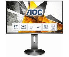 Monitorius AOC U2790PQU LED IPS 27 colių UHD 3840x2160p 50M:1 (tipas 1000:1) 350cd 5ms HDMI2.0/HDMI1.4/DP/2xUSB3.0 SPK 2x2W, HAS/Pivot, kol.:Juodas