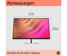 Monitorius HP E32k G5 4K, 31.5", 3x USB 3.0, garsiakalbiai, RJ-45 LAN