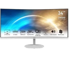 Monitorius MSI PRO MP341CQWDE (86 cm (34 col.), wei, WQHD, VA, Curved, 100Hz Panel)